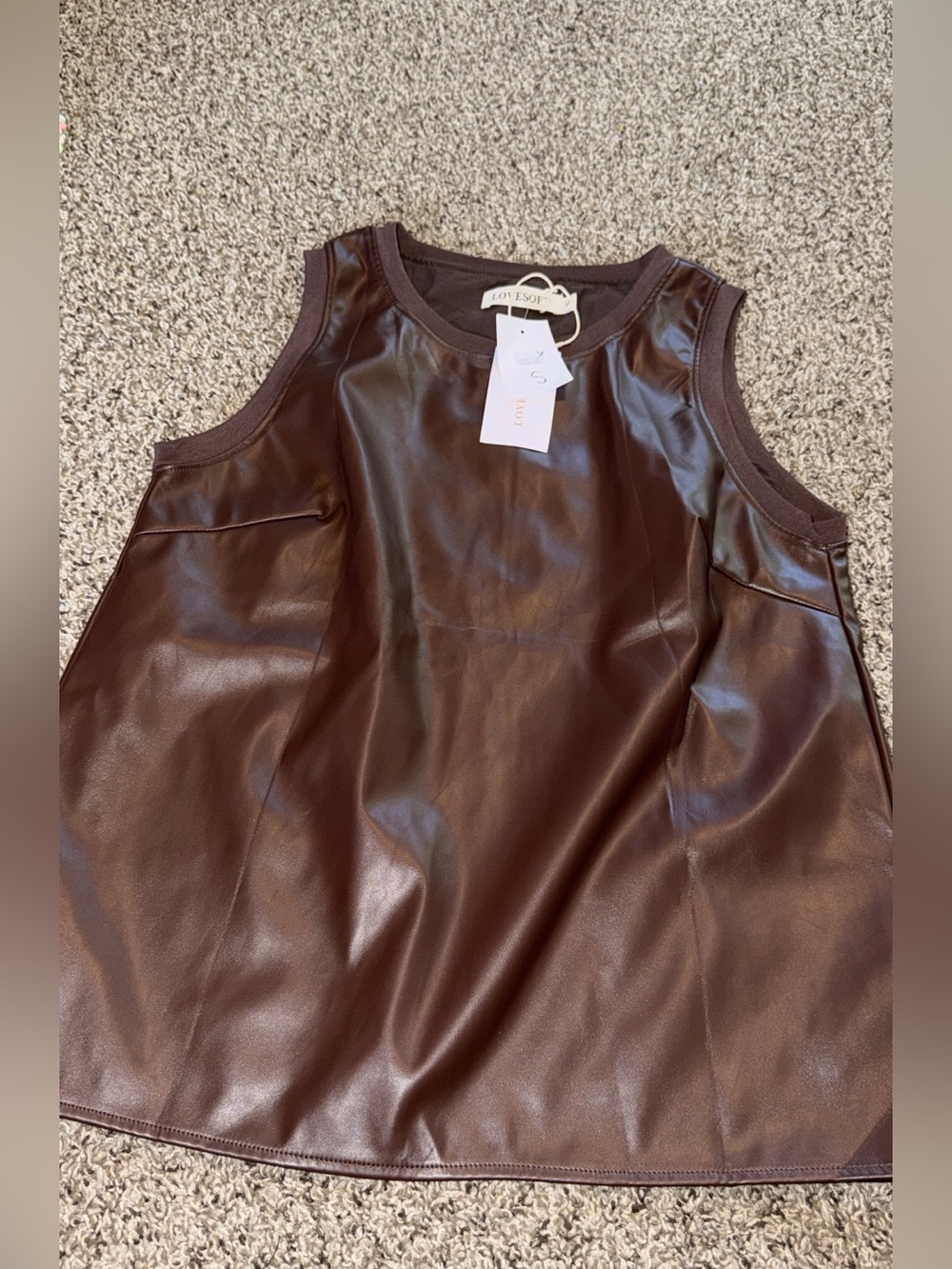 Love soft faux leather tank
